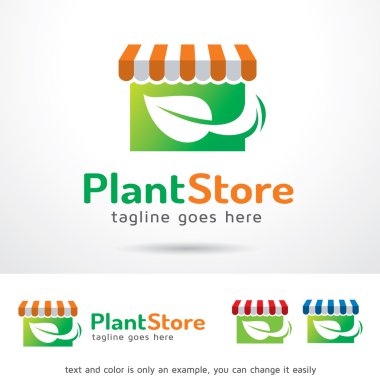 Bitki mağaza Logo şablonu tasarlamak vektör