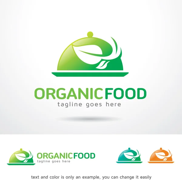 Vector de diseño de la plantilla de logotipo de alimentos orgánicos — Vector de stock