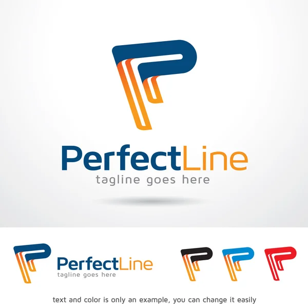 Perfectline - P harfi Logo şablonu tasarlamak vektör — Stok Vektör
