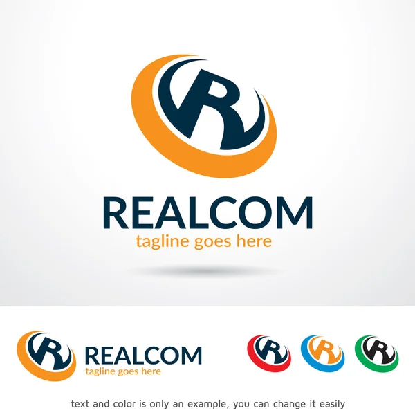 Realcom Letter R Logo Template Design Vector — Stock Vector