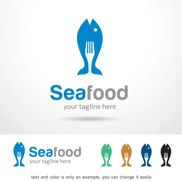 Mar alimentos logotipo modelo projeto Vector — Vetor de Stock