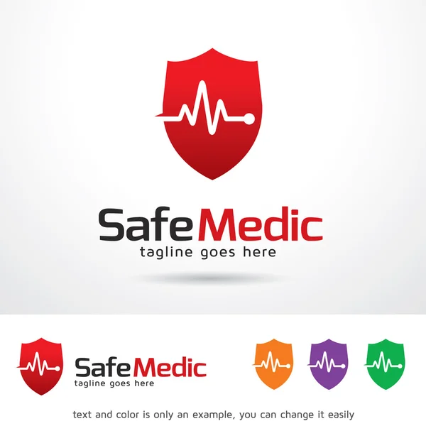 Ασφαλής ιατρική λογότυπο πρότυπο σχεδιασμού διάνυσμα — Διανυσματικό Αρχείο