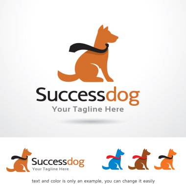 Başarı köpek Logo şablonu tasarlamak vektör