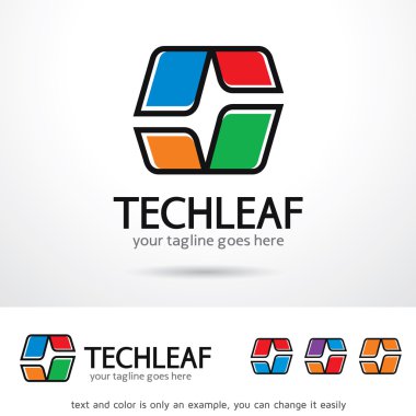Techleaf soyut ogo şablonu tasarlamak vektör