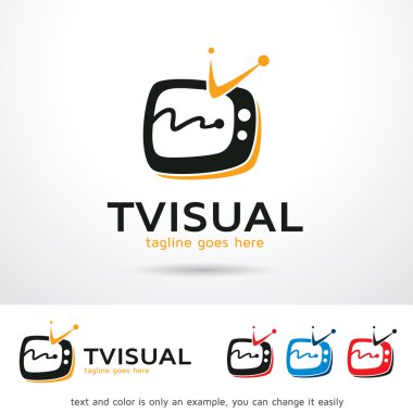 Görsel Tv Logo şablonu tasarlamak vektör