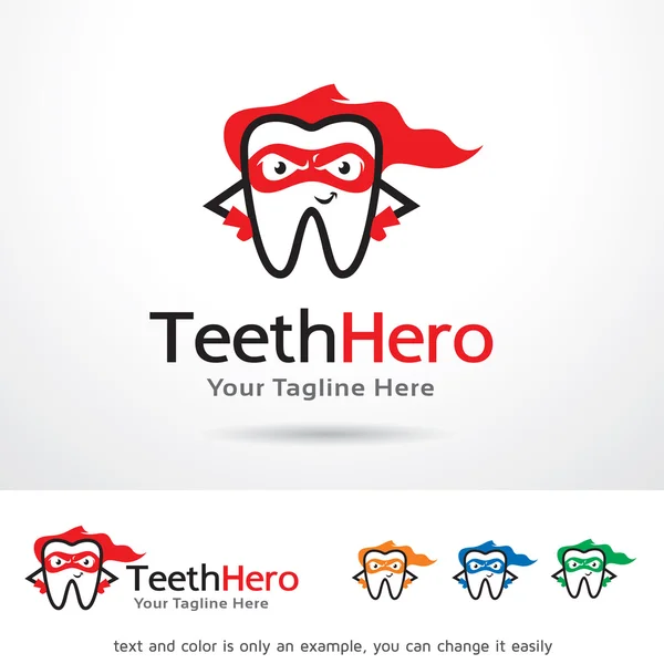 Vector de diseño de plantilla de logotipo de héroe de dientes — Vector de stock