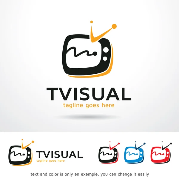 Vector de diseño de plantilla de logotipo de TV visual — Vector de stock