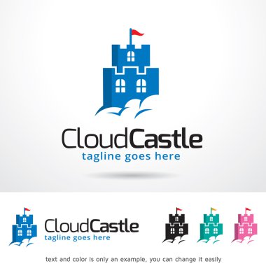 Cloud Castle Logo Şablon Tasarım Vektörü