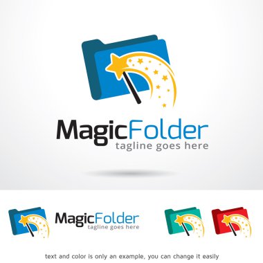 Magic Klasör Logo Şablon Tasarım Vektörü