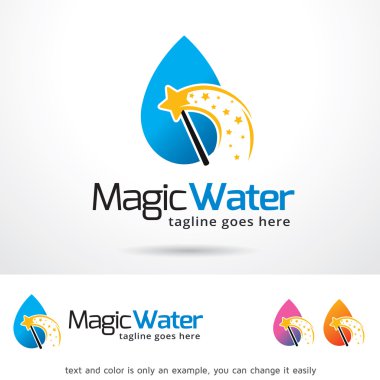 Sihirli Su Logo Şablontasarım Vektör