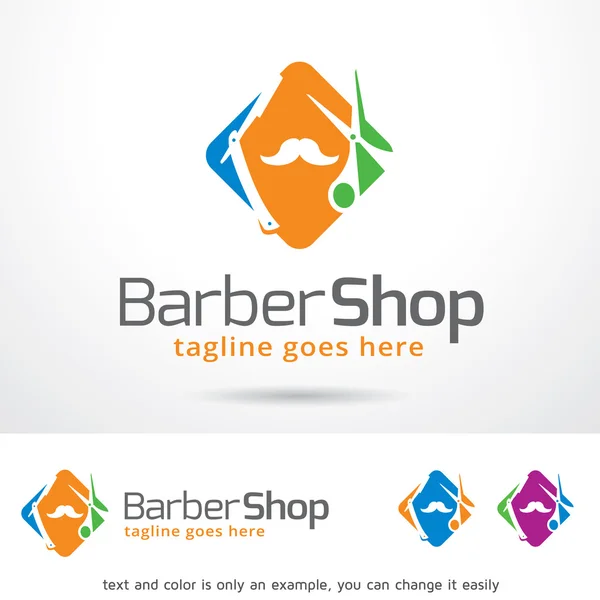 Barbeiro Loja Logo Template Design Vector —  Vetores de Stock