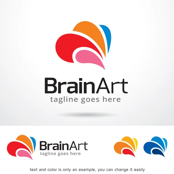 Εγκέφαλος τέχνη λογότυπο πρότυπο σχέδιο διάνυσμα — Διανυσματικό Αρχείο