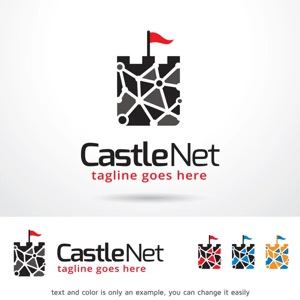 Kasteel net logo sjabloonontwerp vector — Stockvector