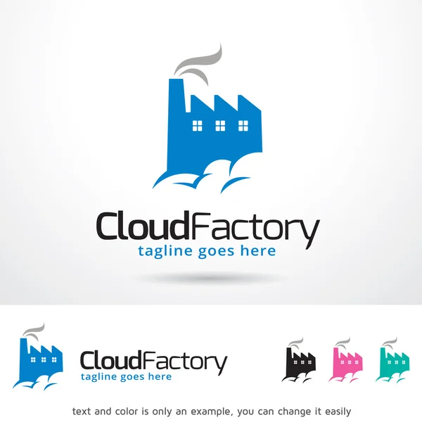 Vector de diseño de plantilla de logotipo de fábrica de nube — Archivo Imágenes Vectoriales