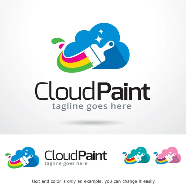 云的油漆标志模板设计矢量 — 图库矢量图片