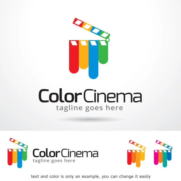 Modèle de logo de cinéma couleur vecteur de conception — Image vectorielle