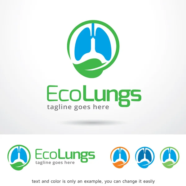 Eco Lungs Logo Template Design Vector — Stock Vector