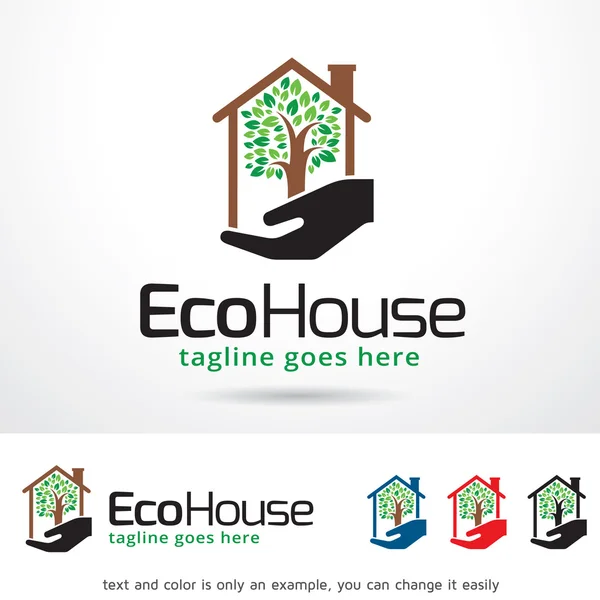 Eco House Logo şablonu tasarlamak vektör — Stok Vektör