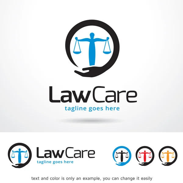 Law Care Logo Template Design Vector — Stock Vector