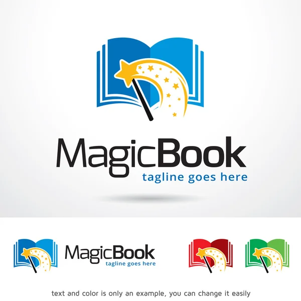 Magic βιβλίο λογότυπο πρότυπο σχέδιο διάνυσμα — Διανυσματικό Αρχείο