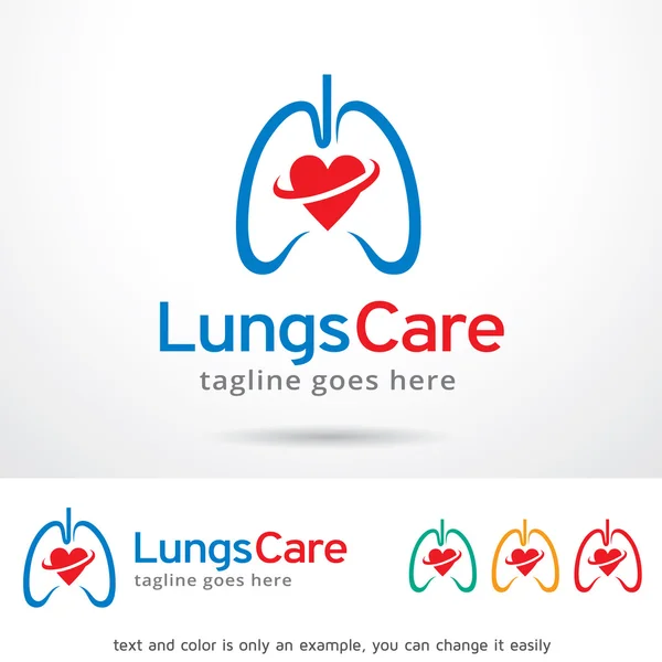 Lungs Care Logo Template Design Vector — Stock Vector