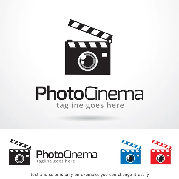 Foto Cinema Logo Plantilla Diseño Vector — Vector de stock