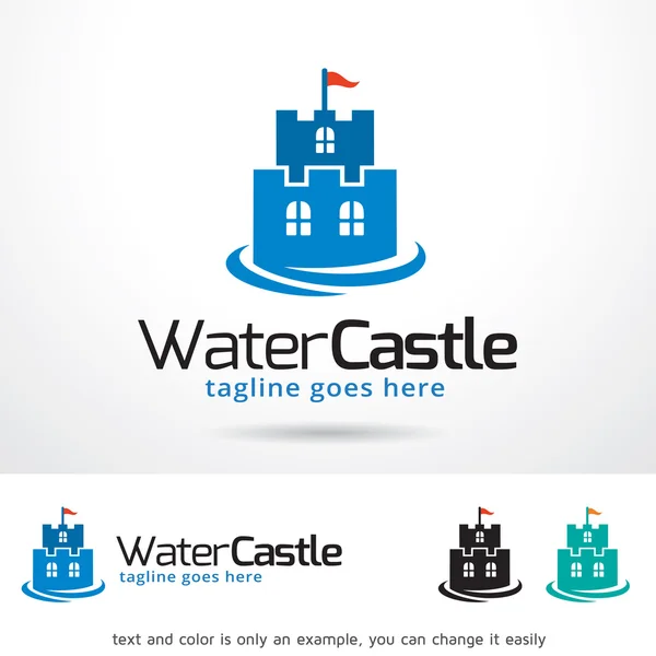 Modelo de logotipo do castelo de água Design Vector — Vetor de Stock