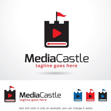 Medya Castle Logo şablonu tasarlamak vektör 