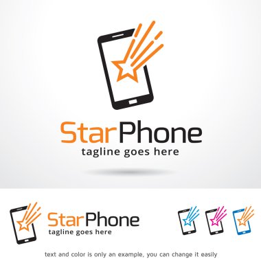 Yıldız telefon Logo şablonu tasarlamak vektör 