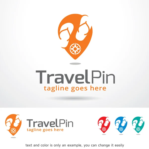 Travel Pin Logo Template Design Vector — Stock Vector