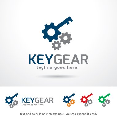Anahtar dişli Logo şablonu tasarlamak vektör