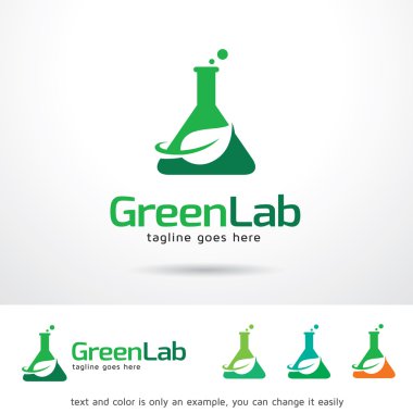 Yeşil laboratuvar Logo şablonu tasarlamak vektör