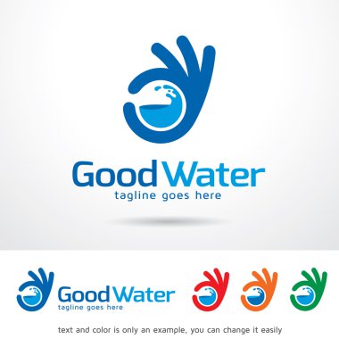 İyi su Logo şablonu tasarlamak vektör