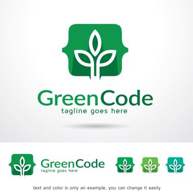 Yeşil kod Logo şablonu tasarlamak vektör