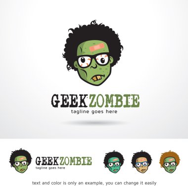 Geek zombi Logo şablonu tasarlamak vektör