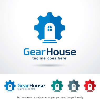 Dişli evi Logo şablonu tasarlamak vektör