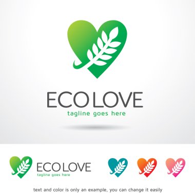 Eco aşk Logo şablonu tasarlamak vektör