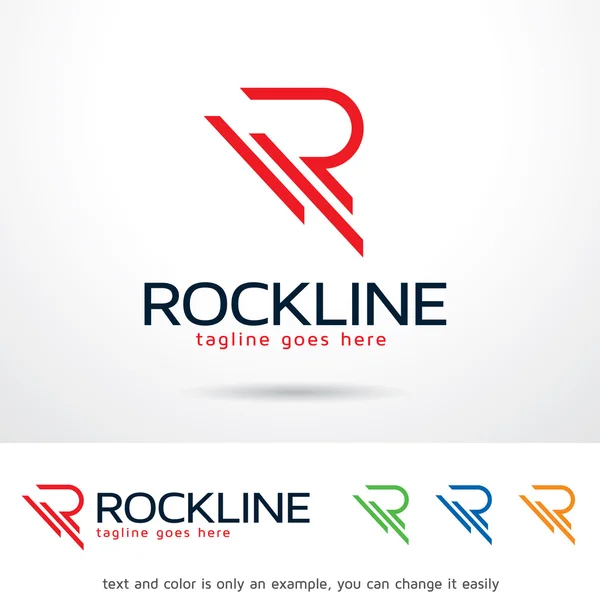 Rockline Carta R Logo Template Design Vector — Vetor de Stock