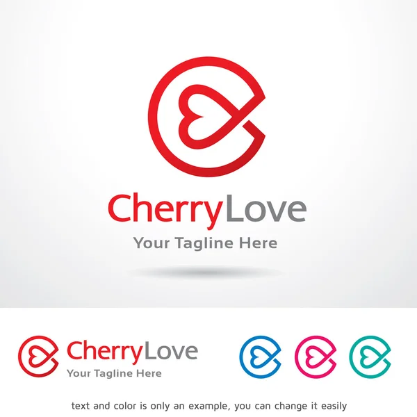 Carta Cherrylove C Logo Template Design Vector —  Vetores de Stock