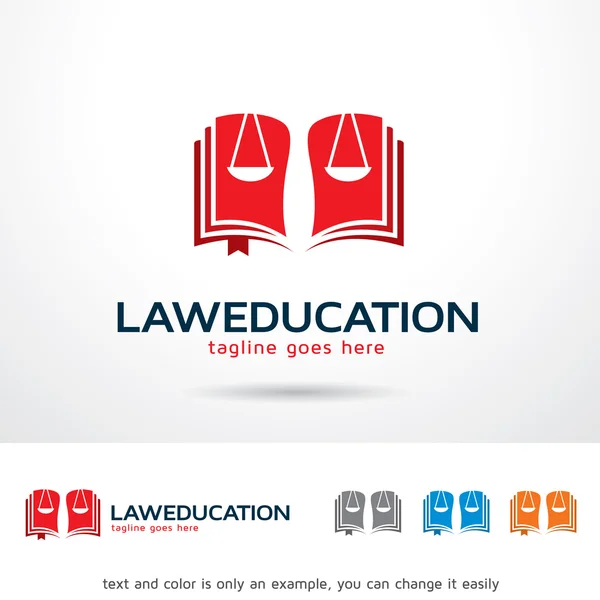 Ley Educación Logo Plantilla Diseño Vector — Archivo Imágenes Vectoriales