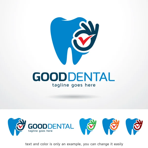 Bom Dental Clean Logo Template Design Vector — Vetor de Stock