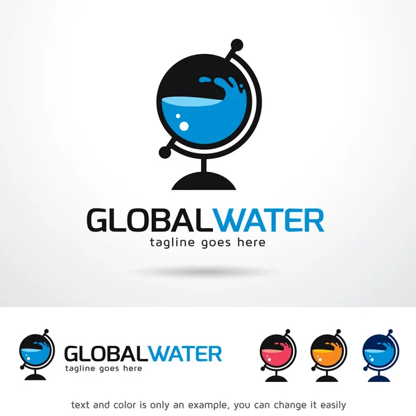Vector de diseño de la plantilla de logotipo de agua global — Archivo Imágenes Vectoriales