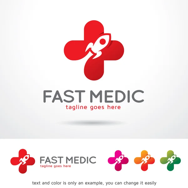 Fast Medic Logo Template Design Vector — Stock Vector