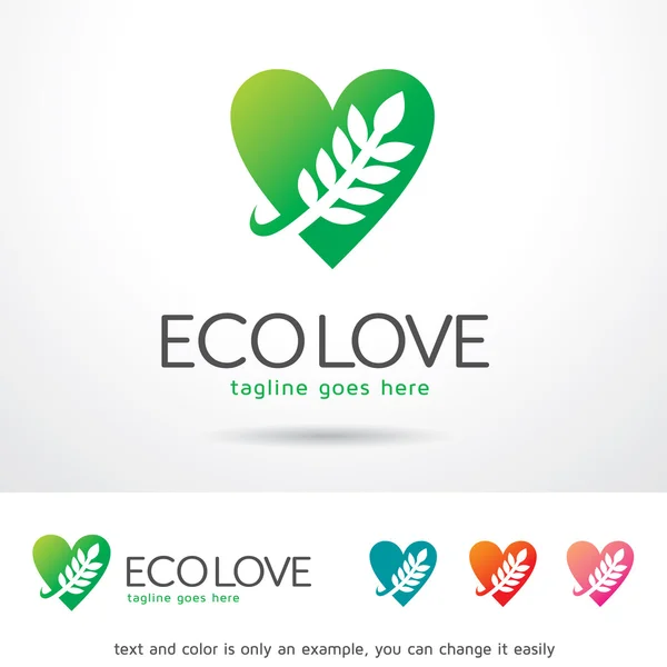 Eco Love Logo Template Design Vector — Stock Vector