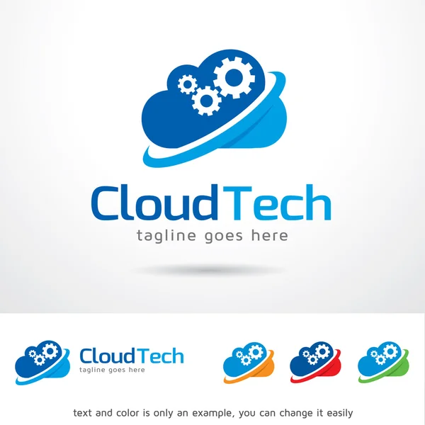 Nuvem Tech logotipo modelo projeto Vector —  Vetores de Stock