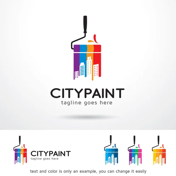 Cidade Paint logotipo modelo projeto Vector — Vetor de Stock