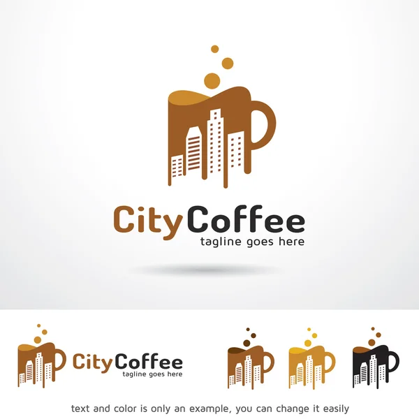 Vettore di progettazione del modello del logo del caffè della città — Vettoriale Stock