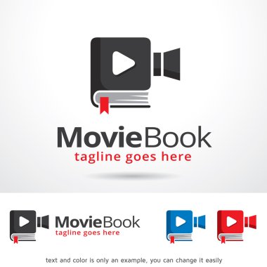 Film kitap Logo şablonu tasarlamak vektör