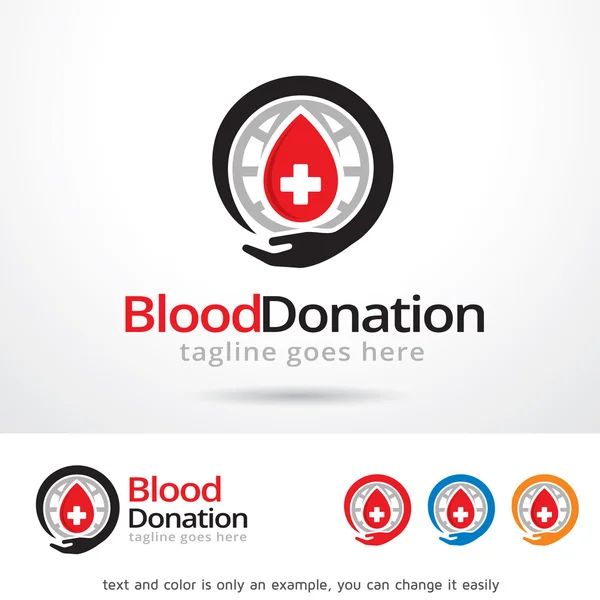 Blood Donation Logo Template Design Vector — Stock Vector