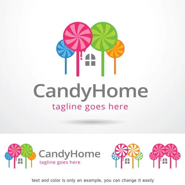 Süßigkeiten Home Logo Vorlage Design-Vektor — Stockvektor